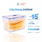 Hộp Đựng Thực Phẩm Việt Son Nắp Khóa 4 Cạnh Kín Hơi 2400ml 